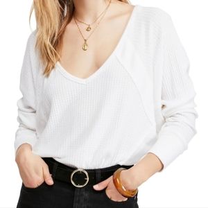 Free People Santa Clara Thermal Top in Alabaster